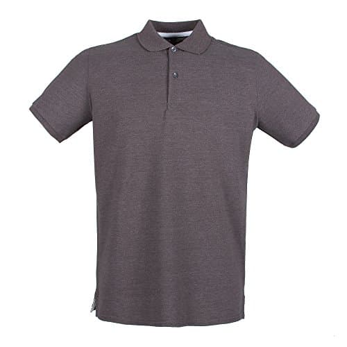 Image of Henbury Mens Modern Fit Cotton Pique Polo Shirt (XL) (Charcoal)