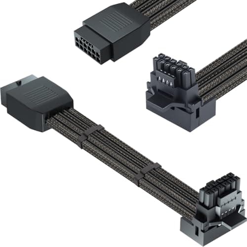 Image of DAOKAI PCI-e 5.0 12VHPWR Female to Male Extension Cable,16 Pin Right Angle Adapter 600W 16AWG 90 Degree GPU Power Adapter for Graphic Card GPU 12+4pin RTX 3090Ti 4070Ti 4080 4090 (Type B)