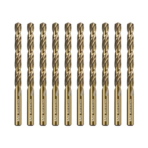 Image of SALI Cobalt Drill Bit Set 10Pcs 8mm M35 High Speed Steel Jobber Drill Bit Kit (HSS) Twist Drill Bits for Hardened Metal, Stainless Steel, Cast Iron, Wood and Plastic, with Index Storage Case