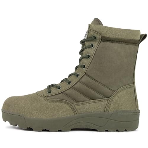 Image of Savage Island Guardian Tactical Combat Boots – Side Zip & Lace Up Breathable Military Patrol Boots for Work, Police, Outdoor Work, Cadets & Security