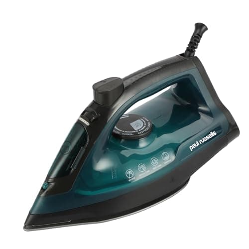Image of paul russells 2400W Steam Iron - Continuous 30g/min Steam, 240V Variable Output, Anti-Drip/Anti-Calc Filter, Vertical Jet Steam Boost, 250ml Water Tank, Power Indicator Light