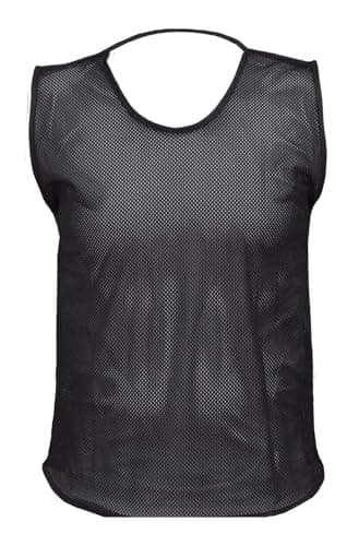 Image of 1 X Single Sports Training Bibs Football Rugby Hockey Netball Cricket Volleyball Vests Soccer Sports Club (7 Sizes 13 colours) (Adult (Large - XL), Black)