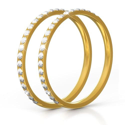 Image of Seltureone 2 Pack 14K Gold Plated Stacking Rings for Oura Ring Gen 3/4, No Tarnish Stackable Ring, Half Band Cubic Zirconia Synthetic Diamond Oura Stack Rings for Women – Gold