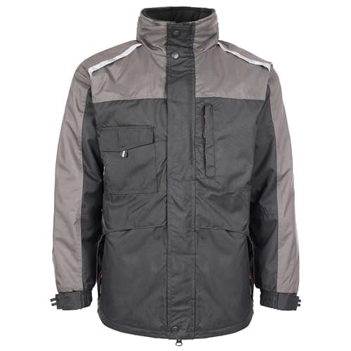 Image of TuffStuff - Cleveland Jacket - Size Large, Black - 100% Polyester with Hardwearing Oxford Outer - Windproof & Water Resistant - Fleece Lined Mens Jacket - With a Reflective Trim & Zipped Pockets