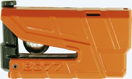 Image of ABUS Brake disc lock Granit Detecto XPlus 8077 - Motorcycle lock with alarm, illuminated key and XPlus cylinder - security level 18 - Orange