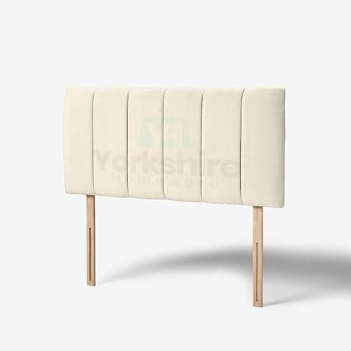 Image of YORKSHIRE HOMEWARE Padded Lined Headboard | Lined Headboards in Plush Velvet Fabric | Bed Bedroom Decor Hotel Furniture (Cream, 3ft Single)