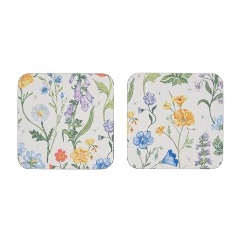 Image of Ulster Weavers - Garden Flowers Coasters - Durable 100% Cork - Coasters Set of 4 Pieces - Size 10.5 x 10.5 x 0.5cm - Meadow Coaster Set for Drinks/Cups/Mugs - Kitchen Gifts - Kitchen Accessories