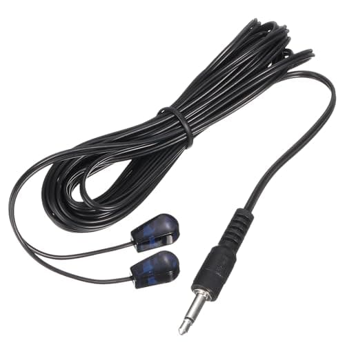 Image of sourcing map IR Infrared Emitter Sensor Receiver,Extension Cable 9.8 Feet Long 3.5mm Jack 2 Black Head Pack of 1