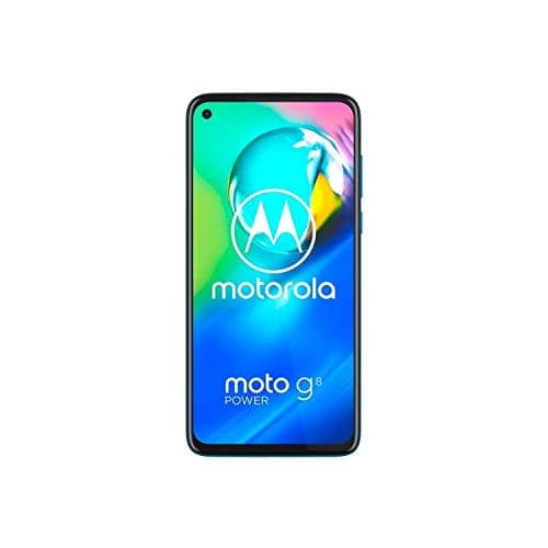 Image of Motorola Moto G8 power 6.4 Inch FHD+ zero-notch display, Qualcomm Snapdragon SD665, 16MP main camera, 2MP macro camera, 5000 mAH battery, Dual SIM, 4/64GB, Android 10, Capri Blue (Renewed)