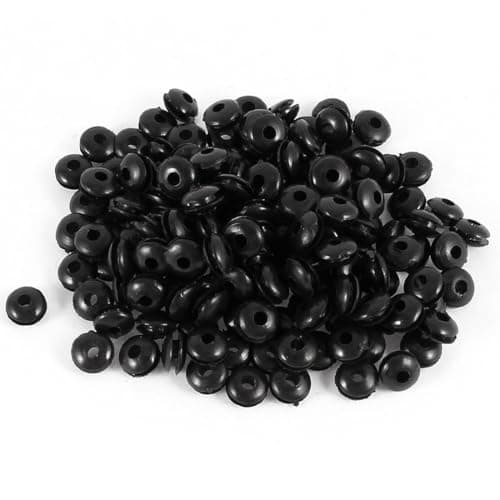 Image of TA-VIGOR 100Pcs Rubber Grommets Cable Wire Protector, 3mm Conductor Wiring Blanking Gasket Ring Grommets, Black Electrical Cable Hole Plugs Wire Gaskets for Protecting Wires, Cables and Plugs