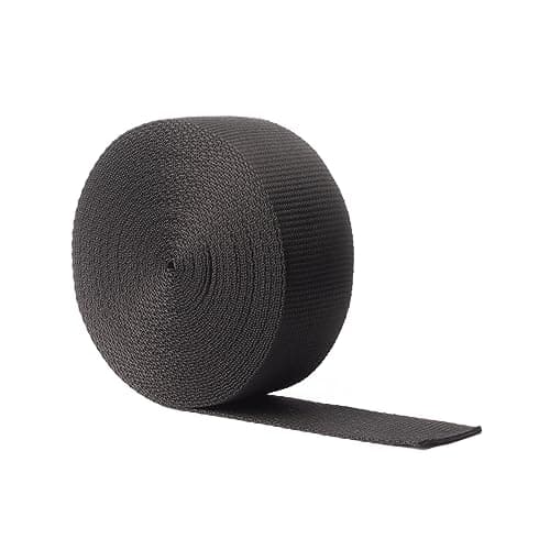 Image of Realm Heavy Duty Polypropylene Webbing Strap Tape for Backpacks, Rucksack, Luggage/Cargo Strapping, Luggage, 1 Metre, 3 Metre (Black, 50mm - 3 Metre)