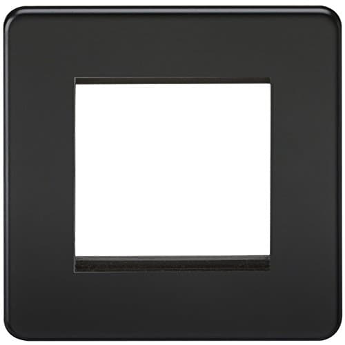 Image of Knightsbridge SF2GMB Screwless 2G Modular Faceplate, 230 V, Matt Black