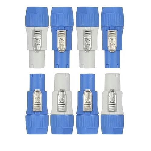 Image of 8Pcs Powercon Connector 3 XLR AC Audio Stage Circular Connector Plug 3 Pins Compatible with Neutrik Powercon NAC3FCA/NAC3FCB/NAC3MA-1/NAC3MPB-1