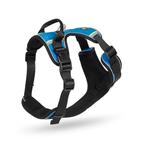 Image of Petface Outdoor Paws Adventure Adjustable Dog Harness with Reflective Strips, Easy Control with Sturdy Handle, Blue, For Large Breeds (Pack of 1)