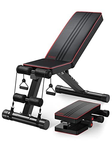 Image of YOLEO Adjustable Weight Bench - Utility Weight Benches for Full Body Workout, Foldable Incline/Decline Bench Press for Home Gym