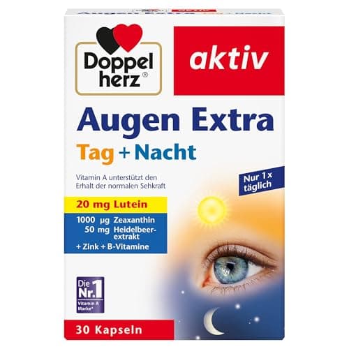 Image of Extra Eyes - with 20mg Lutein, Zeaxanthin, Zinc and Cranberry Extract - 30 Capsules - Dietary Supplement for Eye Health - Day + Night… (20 mg LUTEIN)
