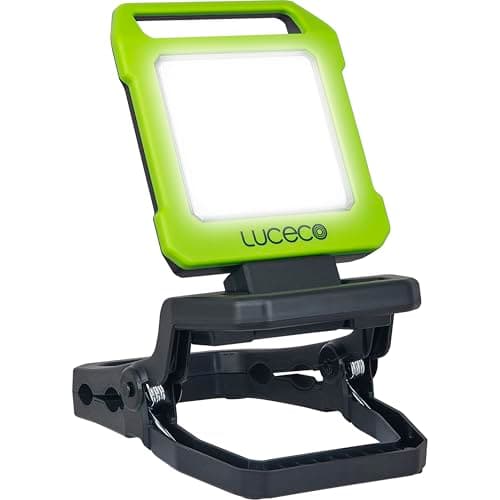 Image of Luceco LED Inspection Work Light with Folding Clamp and USB Power Bank, Rechargeable, 2 Light Modes, Stand and Carry Handle, Rotating, IK07, 10W, 1000lm, 6500K, LILC10G65