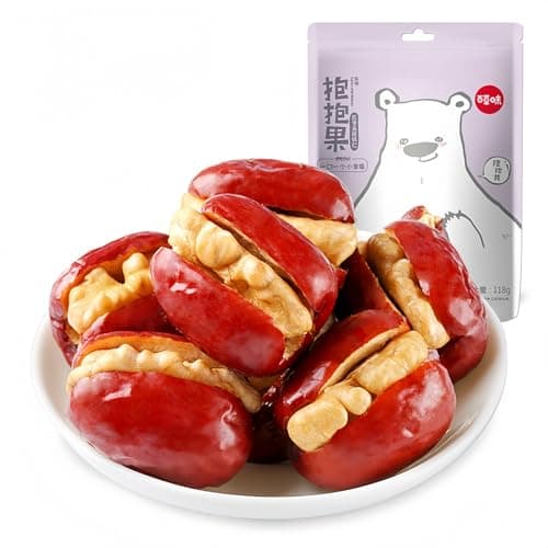 Image of Veitech Red Dates Stuffed with Walnuts – 118g Individually Wrapped, Ready To Eat Chinese Jujube Snack, Vegan Healthy Red Date for Work & Travel, No Additives