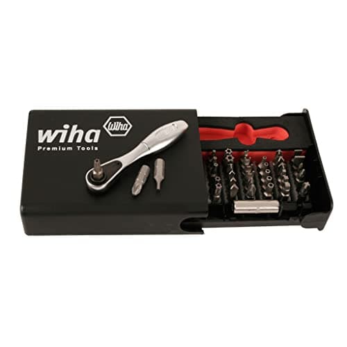 Image of Wiha 71988 39 Piece Security Bit Set with Mini Ratchet Silver