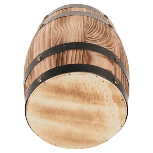 Image of CORHAD Vintage Oak Barrel Garden Stool Portable Wooden Wine Barrel Decor for Lawn and Backyard End Table for Outdoor Lawn Furniture