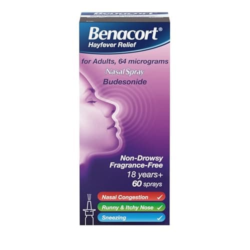 Image of BENACORT Nasal Spray (1x 10ml), Budesonide Nasal Spray with 24-Hour Hay Fever Relief, Alcohol Free and Fragrance-Free