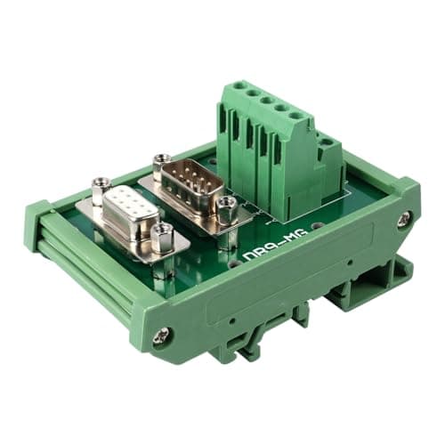 Image of VOANZO DB9 Male Female D-SUB DIN Rail Mount Interface Module, RS232 D-sub 9 Pin Port Breakout Board Serial Adapter for Seamless Connection
