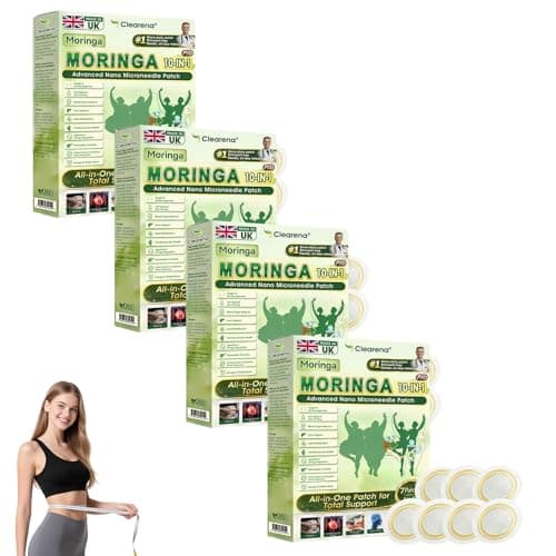 Image of Clearena Moringa 10-in-1 Advanced Nano Microneedle Patch, 2026 New Weight Loss Patches, Natural Materials, Natural moringa patches for all skin types (4 Box)