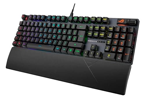 Image of ASUS ROG Strix Scope II RX IP57 Gaming Keyboard Shock Absorbing Foam Red Optical Switches Pre-Lubricated ROG RX PBT Keys, Multifunction Control, Function Keys