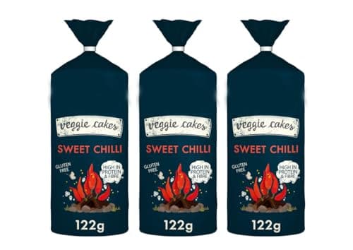 Image of Veggie Cakes Sweet Chilli Lentil and Green Pea Cakes, Gluten Free, High in Protein & Fibre, Vegan, 122g,Pack Of 3