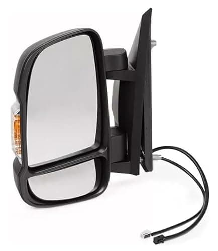 Image of The Wing Mirror Company Electric Heated Wing Mirror, Black Glass, Short Arm with Temperature Sensor for Citroen Relay 2006-2024, Vehicle Specific Fit (Left Hand Passenger Side)