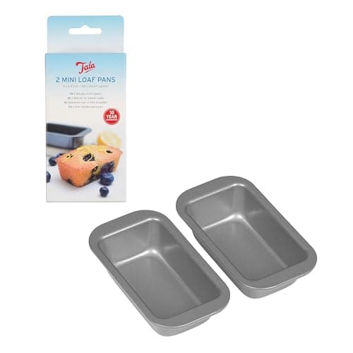 Image of Tala 2 Mini Loaf Baking Tins - Non-Stick Bread Tin - Even Heat Spread Loaf Tin for Mini Bread, Banana Bread & Pound Cakes - Carbon Steel Oven Tray, Wide Flat Handles, Dishwasher & Freezer Safe
