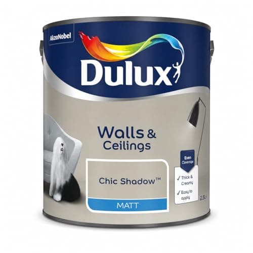Image of DRW Chic Shadow Matt Emulsion Paint 2.5L | Interior Wall and Ceiling Paint | Smooth Flat Matt Finish | Durable Everyday Room Paint for Living Room Bedroom Hallway and Dining Room