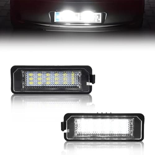 Image of GSOWO LED Number Plate Light for V-W Golf 4 5 6 MK4 MK5 MK6 Pass-at Polo CC Eos Scirocco, [18 SMD Chips] [Plug & Play], Rear Number License Plate Lamps, White Light