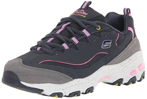 Image of Skechers Women's D'Lites Sneaker, Navy/Multi, 3.5 UK
