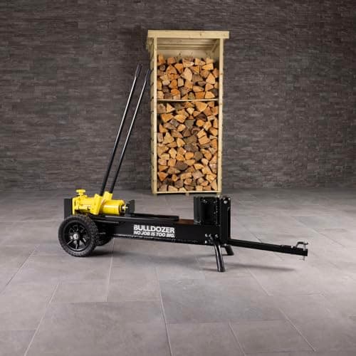 Image of CHARLES BENTLEY BULLDOZER PRO 12 Ton Hydraulic Log Splitter Wood Splitter Firewood Splitter, Log Cutter, No Electricity, Portable with Wheels and Toe Hitch, Heavy Duty, Kindling Splitter, (150x110cm)