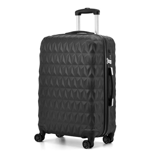 Image of RMW Suitcase Large Hard Shell | Trolley Suitcases | 3 Digit Combination Lock| 4 Dual Spinner Wheels | Lightweight | Hold Check in Luggage | Aluminum Telescopic Handle (Black, Large 28")