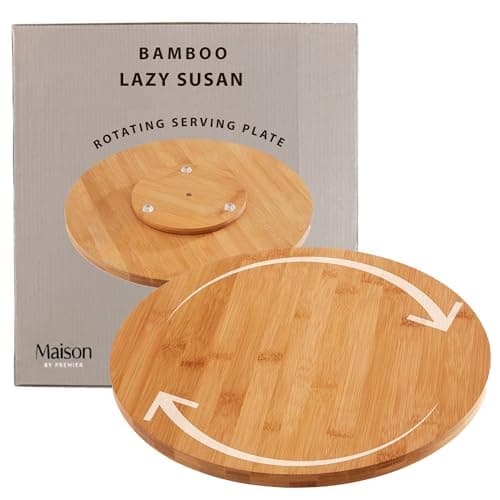 Image of Premier Housewares Lazy Susan, Bamboo, Natural, 35 x 35 x 3 cm