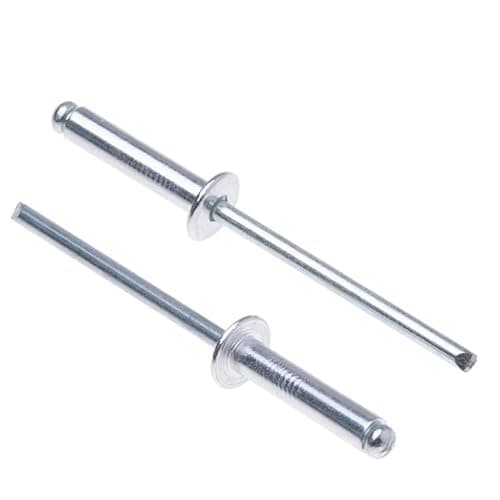 Image of 4mm x 12mm Alloy Rivets, 1000 Pack – Rivets for Metal, Blind Rivet, Dome Head Rivet, Aluminium Body and Steel Mandrel Pop Rivets for Tinplate, Metal Fastening, Leather – Push Rivets