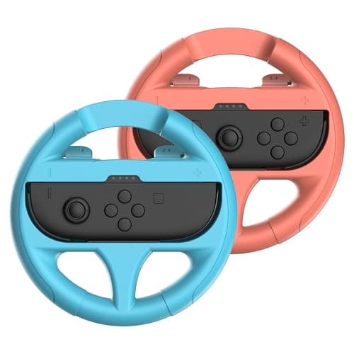 Image of Subsonic - Pack of 2 Steering wheels for Nintendo Switch and Switch 2 JoyCons - Compatible with Switch and Switch 2 Joy-con - Blue and Red