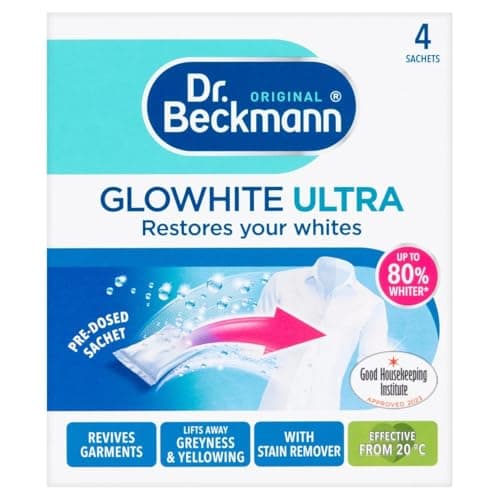 Image of Dr Beckmann Glowhite Ultra Fabric Whitener 4 x 40g Sachets (Pack of 2)