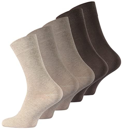Image of Wonky Line Men's Cotton Socks, 5 Pairs Breathable Business Daily Casual and Formal Socks Calf Length, Plain Stripe Argyle