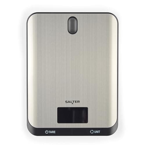 Image of Salter Digital Kitchen Scale - Stainless Steel Food Scale, Measure Liquids, Wet & Dry Ingredients, 5kg/11lbs Capacity, Add & Weigh Ingredients Together, Easy Read LCD Display, Includes Battery