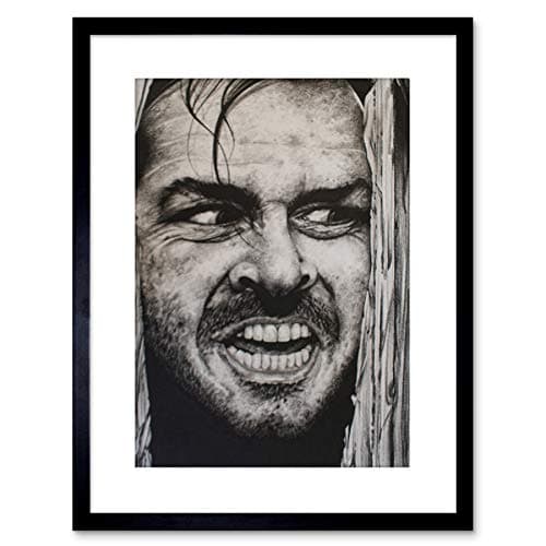 Image of Wee Blue Coo JACK NICHOLSON THE SHINING ICONIC FRAMED ART PRINT BY W.MAGUIRE F97X12451