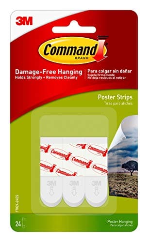 Image of Command Poster Hanging Strips, Small, White, 24-Strips (17024-24ES)