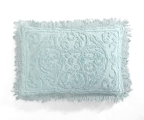 Image of Beatrice Home Fashions Medallion Chenille Bedspread, King Sham, Blue
