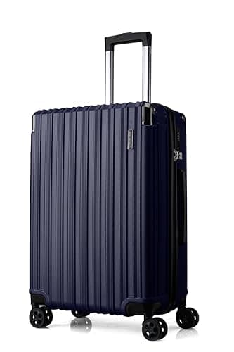 Image of FLIEE Medium Suitcase Hard Shell|TSA 3 Digit Combination Lock |Lightweight Suitcase |4 Dual Spinner Wheels| Aluminum Telescopic Handle | Medium 24" Hold Check in Luggage (Blue, Medium 24")