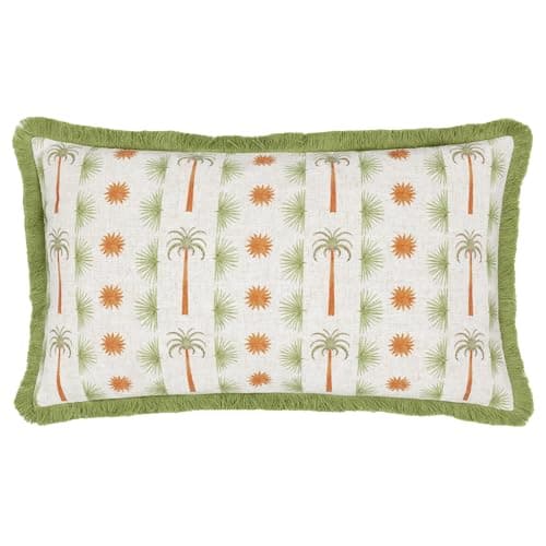 Image of furn. Tropicala Palm Printed Cushion Cover - Multicolour - 30x50cm