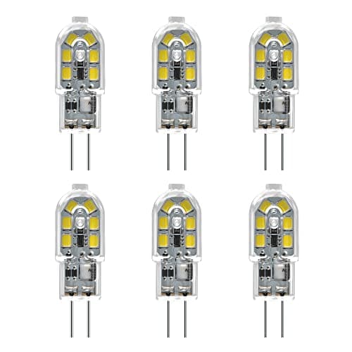 Image of JUNSHI G4 LED Bulbs,1.2W Equivalent to 10W Halogen Bulb,120LM,Cool White 6500K,AC/DC 12V Non-Dimmable G4 Led Capsule Bulbs,Pack of 6