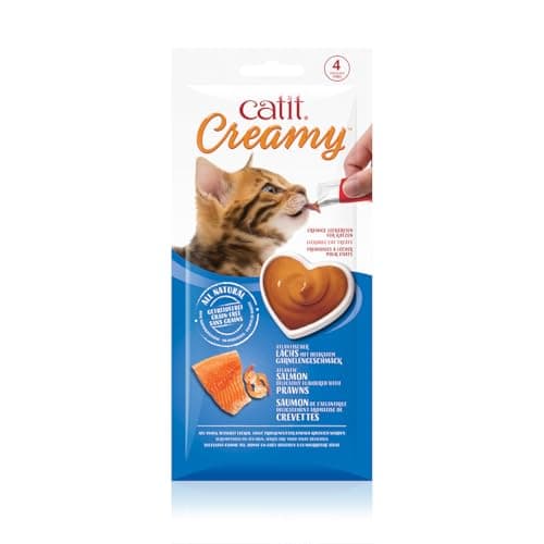 Image of Catit Salmon & Prawn Creamy Treats for Cats - 4 x 10g