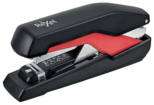 Image of Rexel Supreme Omnipress SO60 Full Strip Stapler, 60 Sheet Capacity, Flat Clinch Stapling, Includes Staples, Metal Body, Black/Red, 2115680